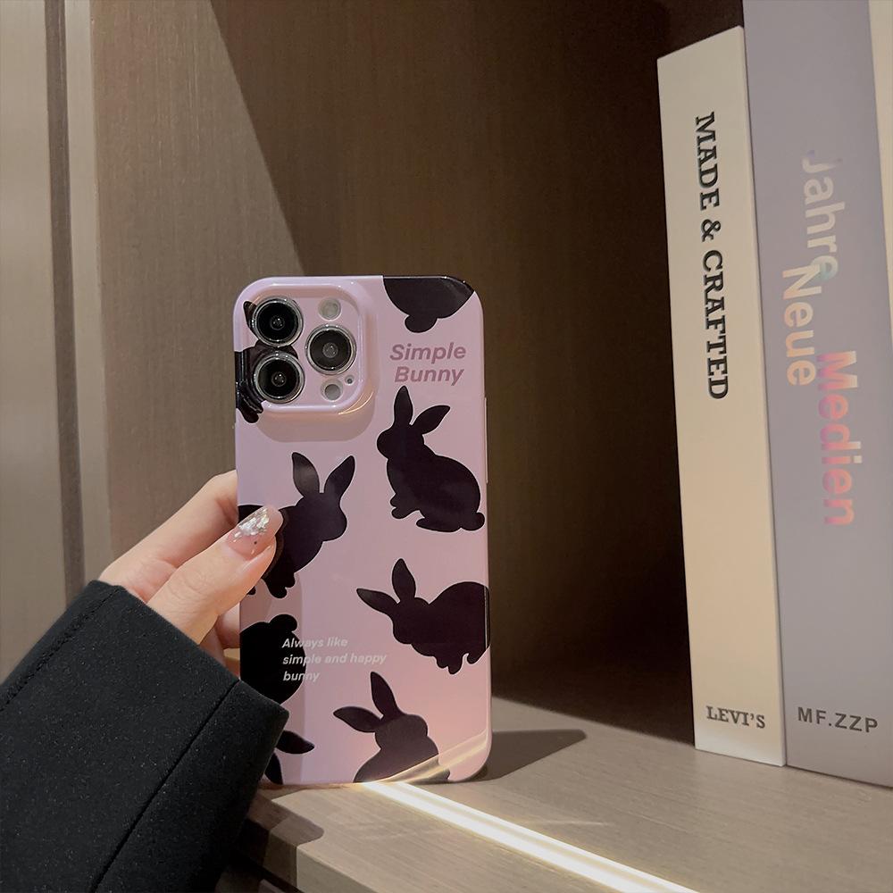 Film Black Rabbit IPhone 13 Apple Phone Case 14ProMax Simple 11 Applicable 1215 All Inclusive 16 Cool