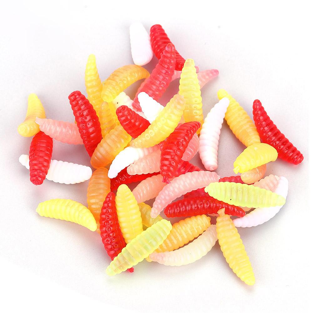 Mini Größe Wurm Larve Made Form Angeln Weichköder Köder Angelgerät Werkzeuge 100 Stück Set