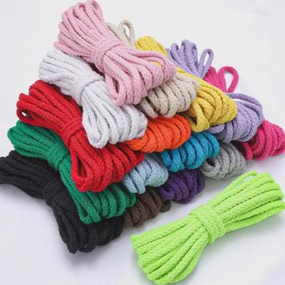 5mm Colorful Eight-Strand Handmade Cotton Rope, DIY Braided Hemp Rope, Drawstring, and Binding Cord