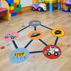 Multicolor Hopscotch Game Floor Stickers PVC Self-adhesive Cartoon Number Grids Removable Parent-child Flooring Decals