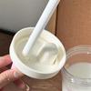 Plastikbecher mit Strohhalm 500ml Plastikbecher Trinkgeschirr Becher mit Deckel Strohhalm Saft Milch