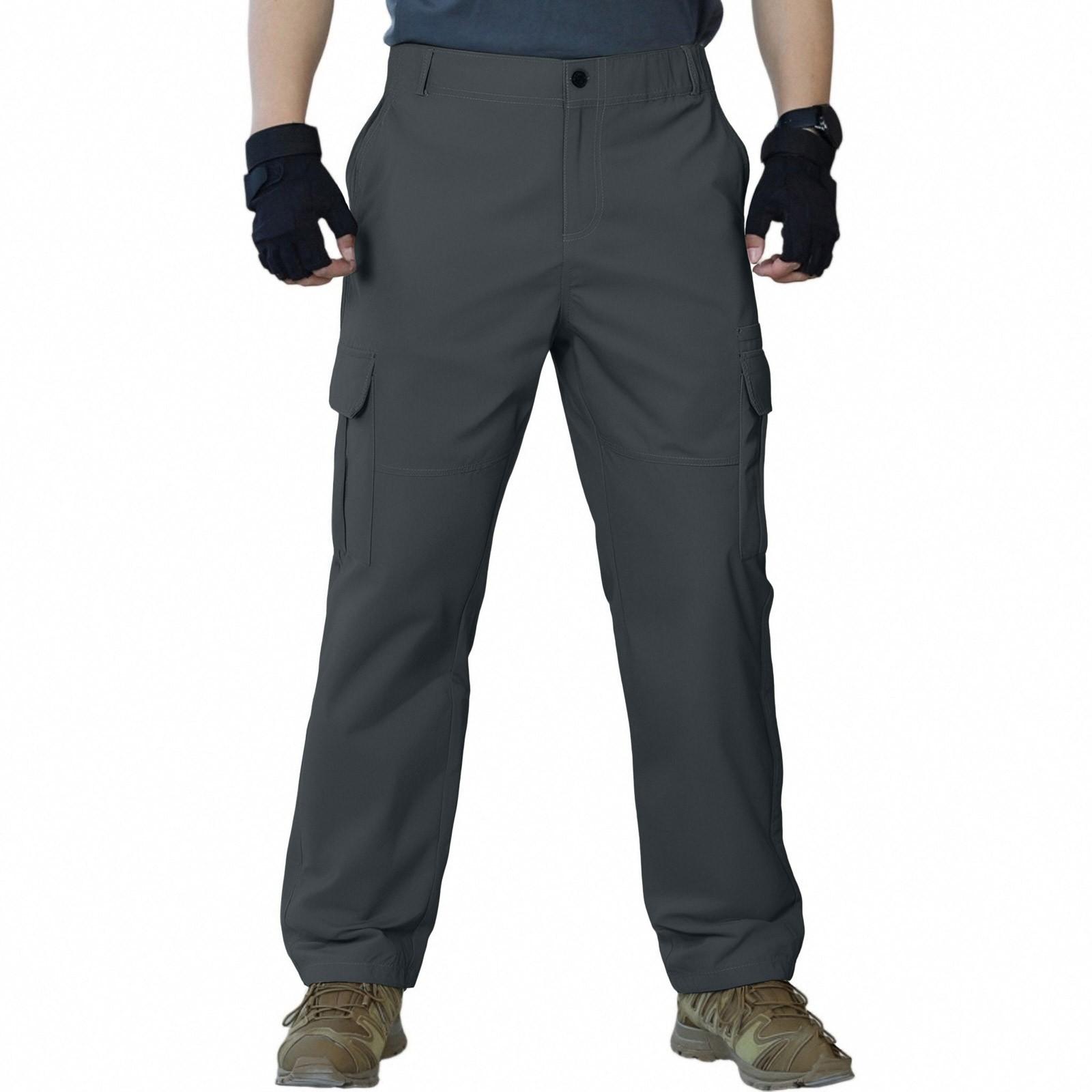 

Мужские Оксфорд Водонепроницаемая Ткань Многокарманные Однотонные Свободные Рабочие Брюки Длинные Брюки XL