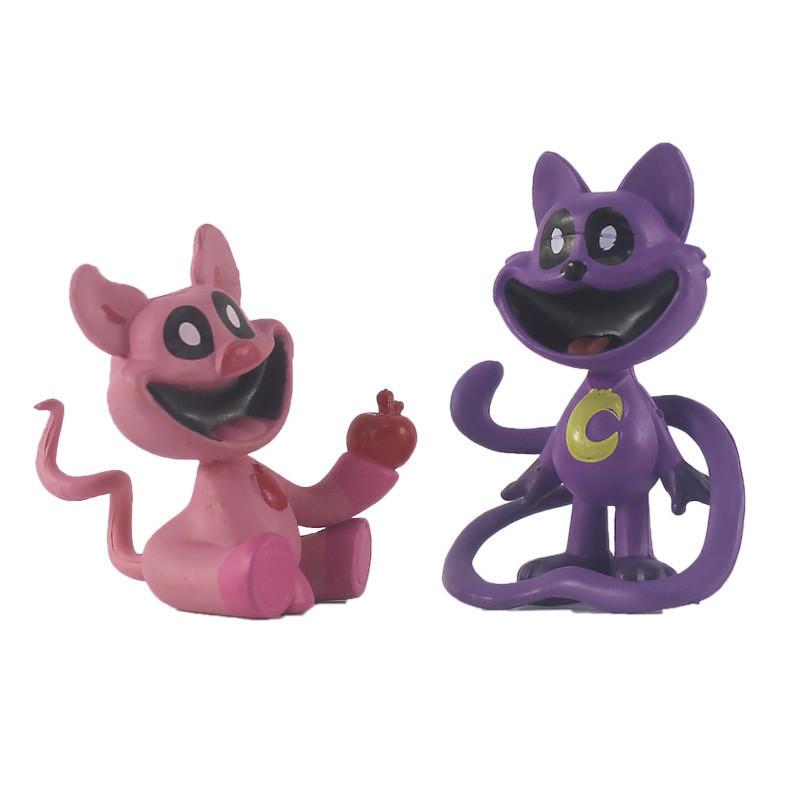 Cute Smiling Animal Figures Set Of 8 Pieces 5.5-7cm Pvc Material Bag Packed 170g