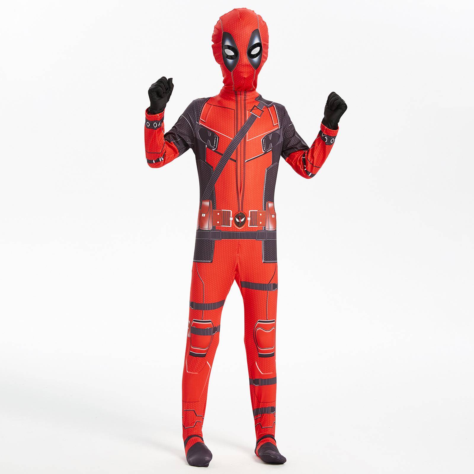 Хэллоуин Супергерой Дэдпул Косплей Костюм Комбинезон Рюкзак Фантастический Киноперсонаж Маска Колготки С Мечом И Сумкой Праздничный Набор 110