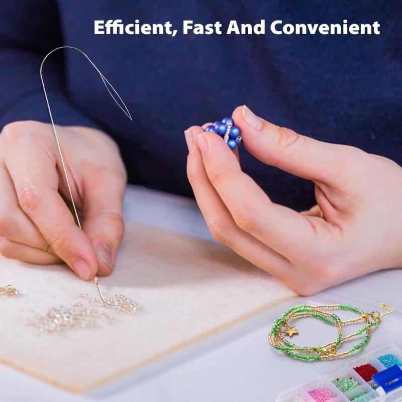 Versatile Bead Needle Pack of 4 Portable Fashion Accessory for Jewelry Designs and Embroidery Daily Use Craft Supplies