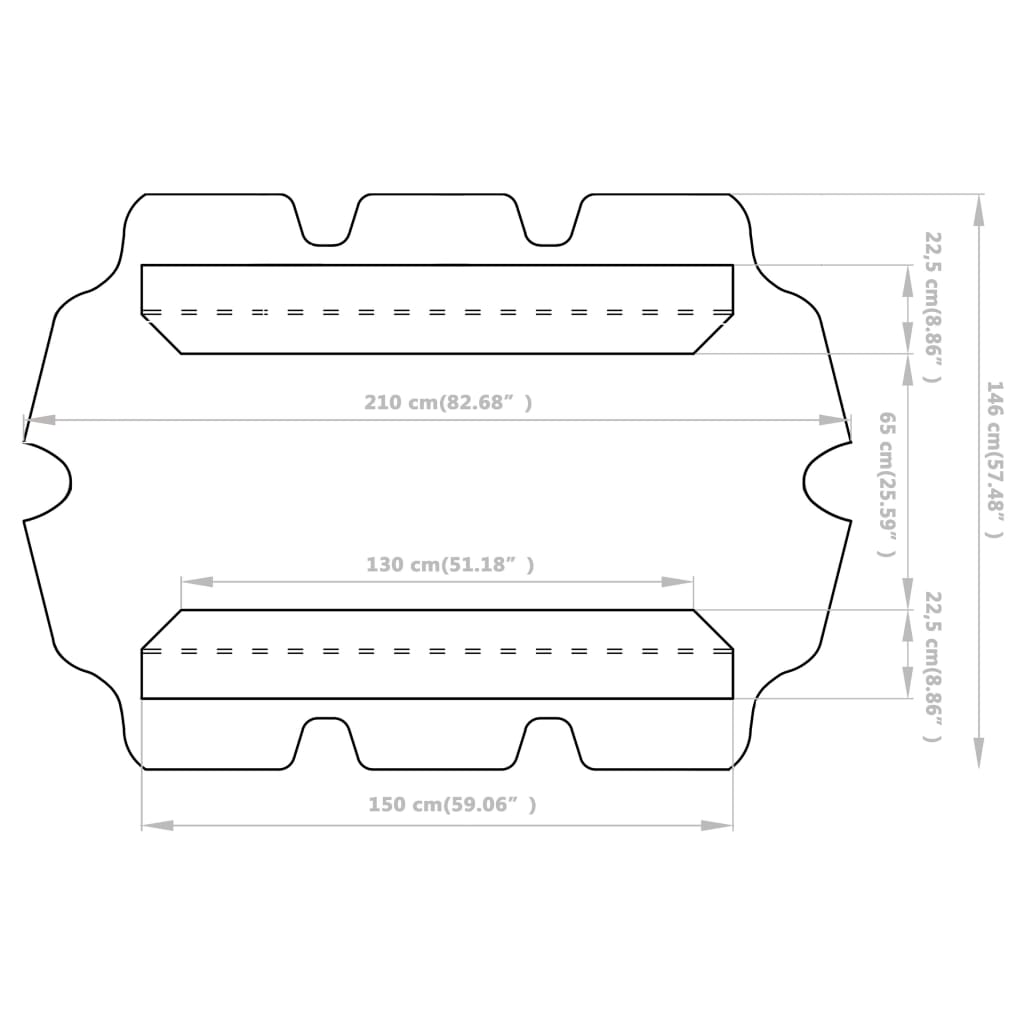 vidaXL Replacement Roof for Hollywood Swing White 150/130x105/70 Cm