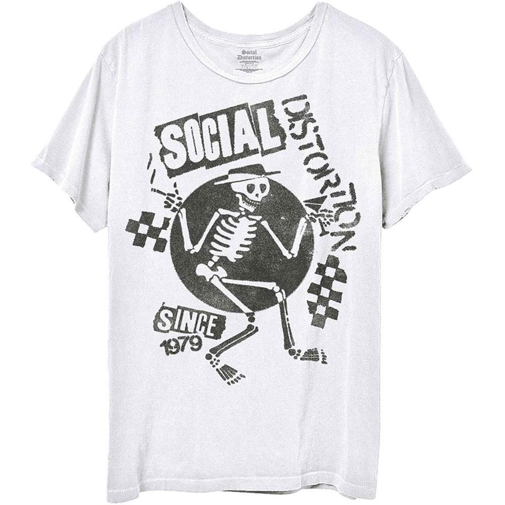 Men s Social Distortion Speakeasy Checkerboard Slim Fit T-shirt XX-Large White S