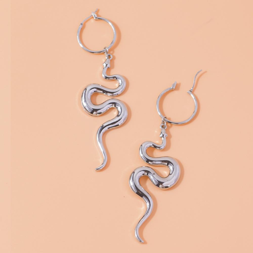 Trendy Alloy Snake Earrings For Women Fashion Street Style Jewelry 2021