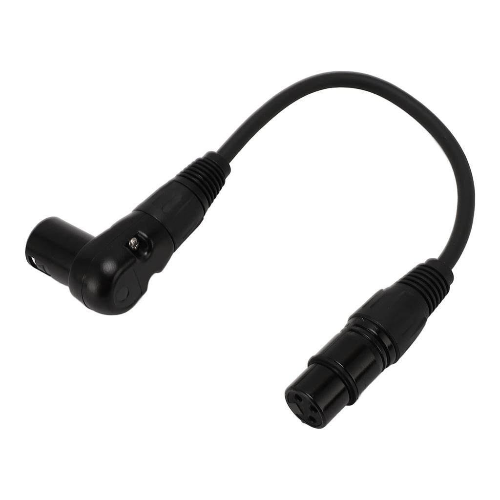 XLR Microphone Extension Cable Adapter 90 Degree XLR Male to Female 3 Pin Mic Cord for Speakers Stud