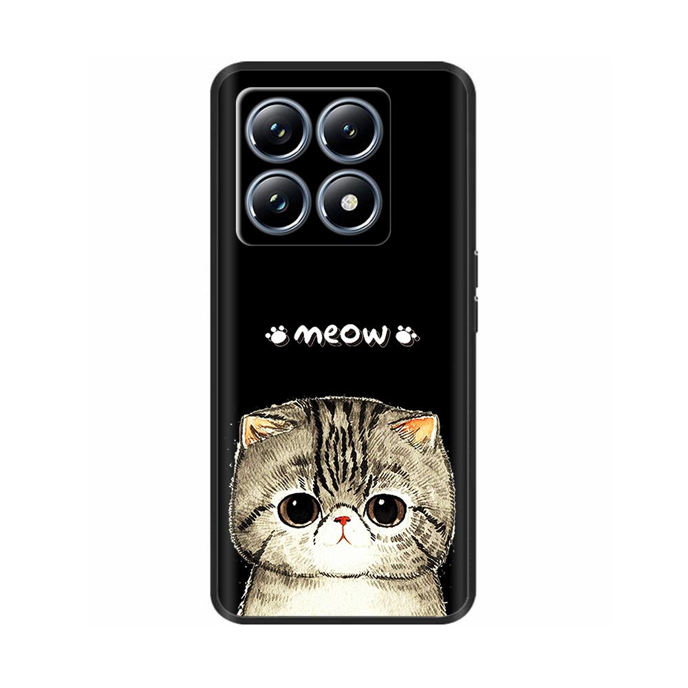 Silicone Phone Case for Xiaomi Mi 14T Pro / 14T 5G Case Luxury Painted Protection Shell Back Cover for Mi14T Soft Black Bumper