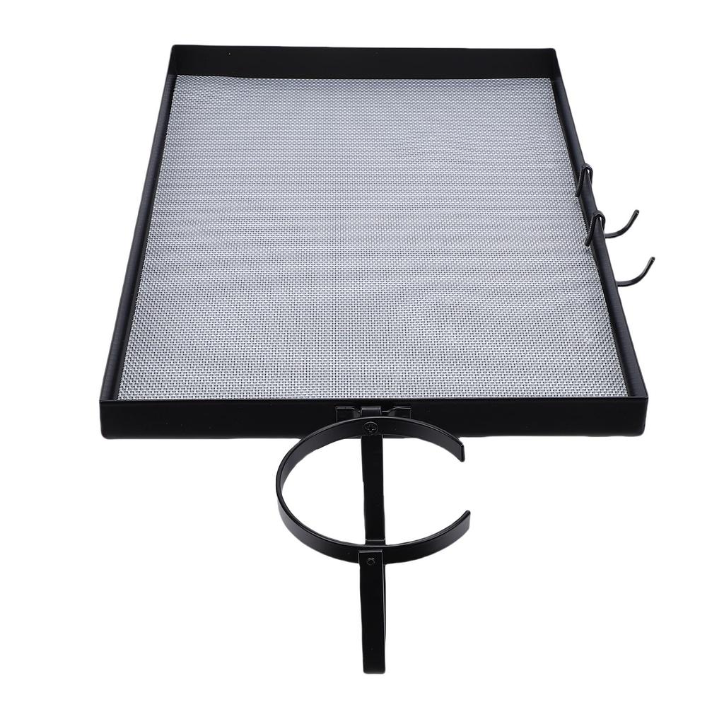 Bedside Shelf with Cup Holder Carbon Steel Bunk Bed Tray Clip On Nightstand with Hooks for College Dorm Room Table Storage