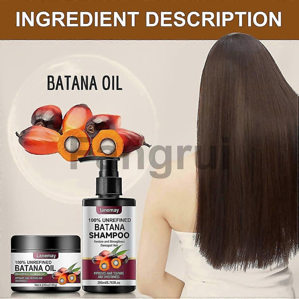 For Batana Oil Volumizing Hair Care Set Repairs Frizzy Hair Deep Nourishes Scalp Smooth Hair Travel