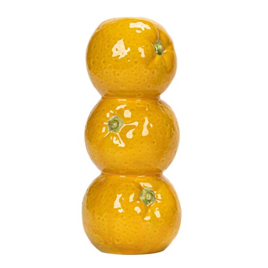 Watermelon Vase Orange Lemon Ceramic Flower Vase Stacked Fruits Design Tall Vase for Home Farmhouse Decoration Wedding Centerpieces