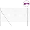 VidaXL Clôture en fil de fer avec 7 poteaux 1.4x10 m Acier galvanisé 3351135