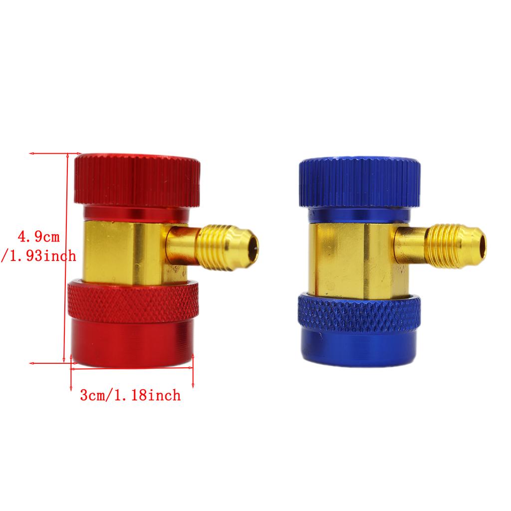 Freon R134A H/L Auto Car Quick Coupler Connector Aluminium Adapters Air Conditioning Refrigerant Adjustable AC Manifold Gauge