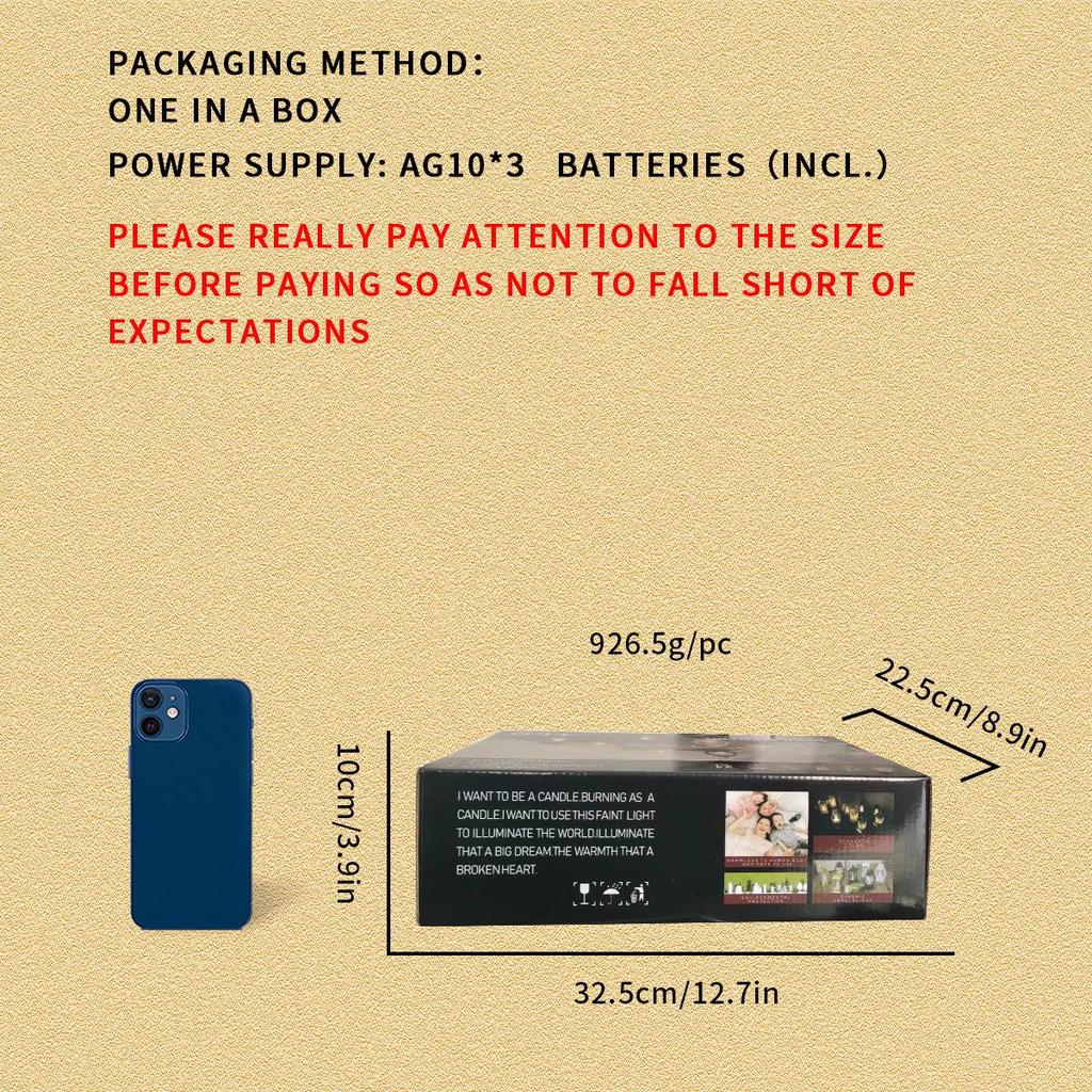 Mini LED Retro Candle Lantern: Square Christmas Ornament, Portable Bedside Night Light