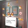 Yousheng Fridge Magnetic Message Board with 8 Marker Pens Cartoon Dog Dry-Erase Note Board Refrigerator Magnet Whiteboard Decoration