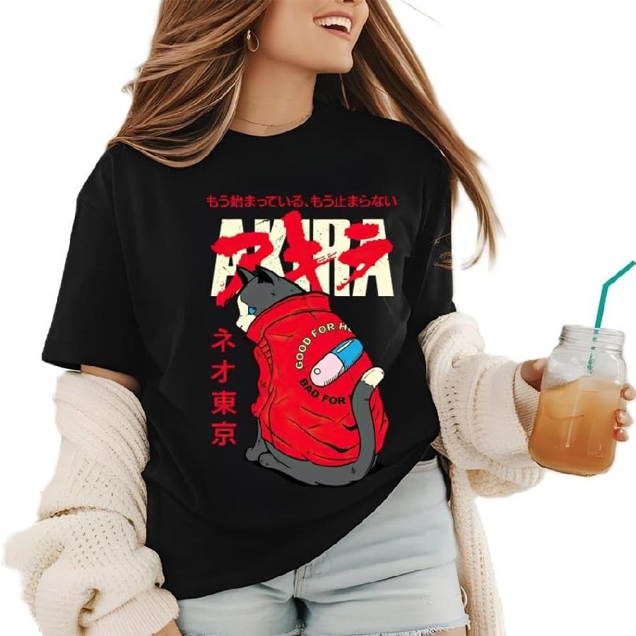 

AkiraCat-Akira-T-Shirt Classic-Premium-Heavyweight Crewneck T-Shirt, Sweatshirt Hoodie Tanktop for Women Black XXXXXL чорний