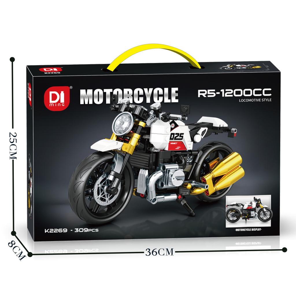 Cool Racing Superbike Model Motorcycle Building Blocks Retro Street DIY Assembly Collectible Moto Toy Holiday Gift