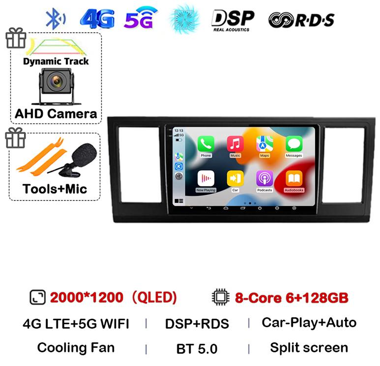 Android 14 Auto Carplay Car Radio For VW Volkswagen Caravelle 6 T6 2015 2016 2017 2018 2019 2020 Multimedia Player GPS WIFI+4G
