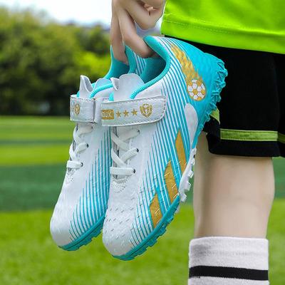 Kids' New Autumn Leather Football Shoes for Boys and Girls - Velcro Non-Slip Sports Shoes