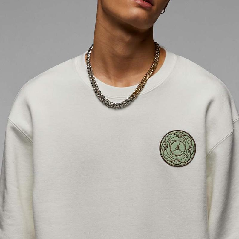 New JORDAN Sweatshirts Men Ecru FJ1321-163