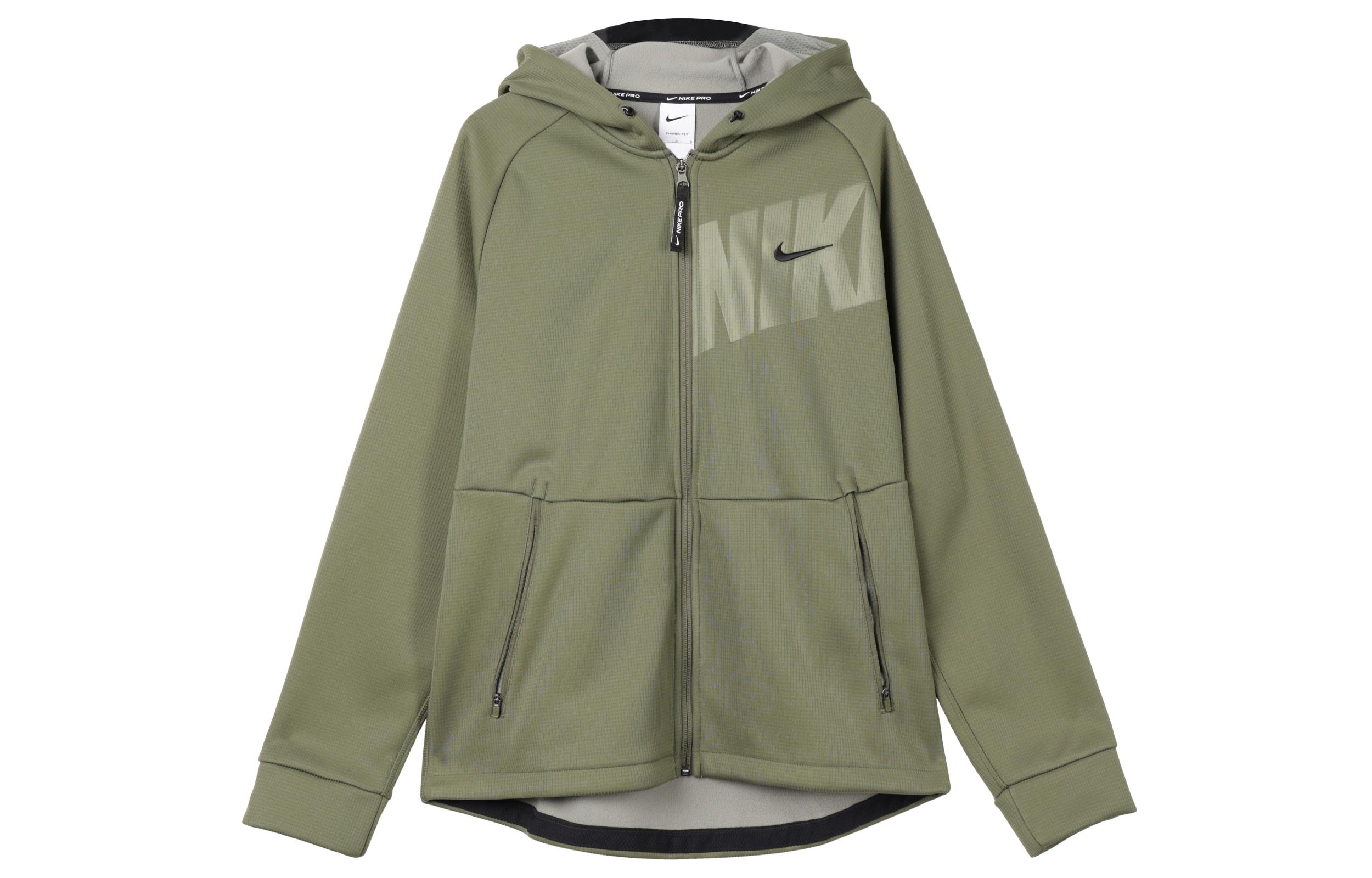 Nike Sweatshirts Men s Green Hooded Moderate Cardigan FN3057-222 L