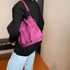 Casual Women Drawstring Bag Portable Solid Color Shoulder Bag Phone Crossbody Purse  Daily Use