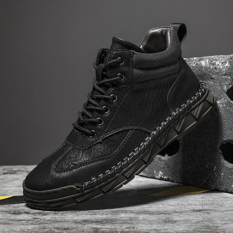 Large Size 39-48 Men's Shoes Leather Flats Outdoor Men Sneakers Breathable Male Casual Shoes