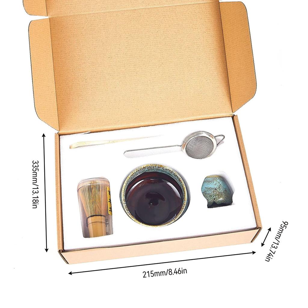 6-Piece Matcha Tea Ceremony Set with Whisk, Tea Utensils, and Tea Ceremony Utensils for Beginners and Home Use (Tea Bowl, Tea Whisk, Tea Whisk