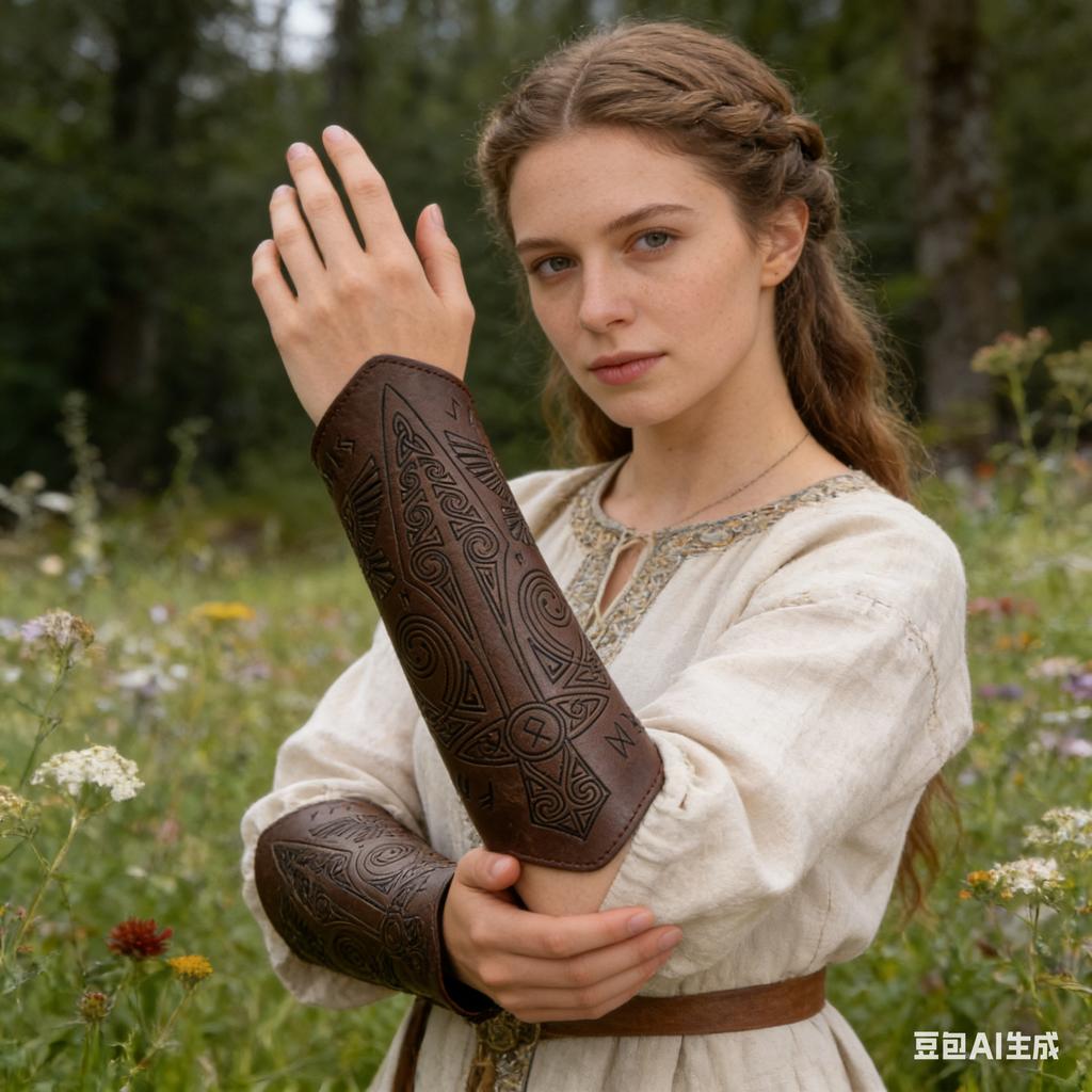 1pc Medieval Cosplay PU Leather Armor Arm Warmer Lace-Up Men Viking Pirate Knight Gauntlet Wristband Bracer Steampunk Accessory