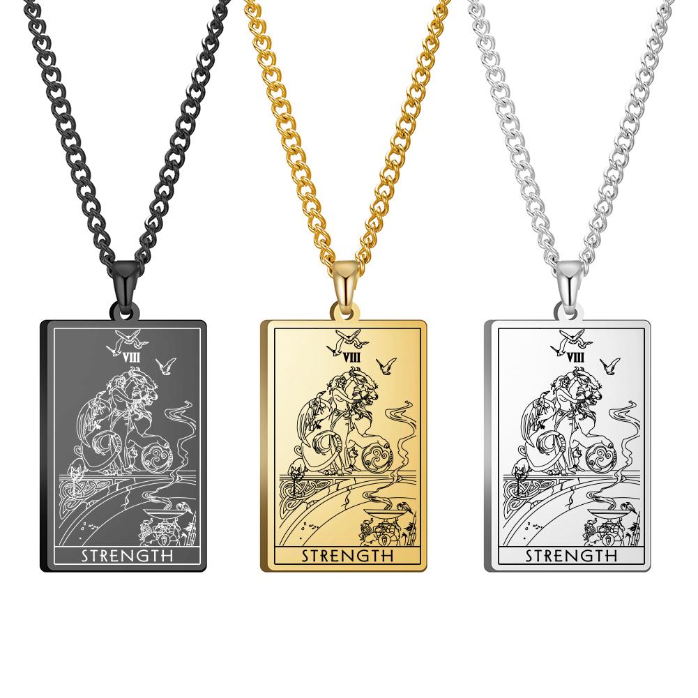 Dawapara Shadowscapes Tarot The First Set of Cards Pendant Necklace The Major Arcana Tarot Cards Stainless Steel Jewelry steel