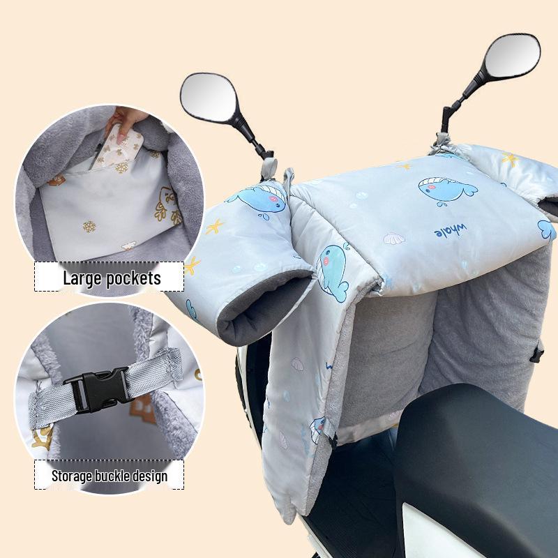 Winter Fleece-Lined Waterproof Electric Motorcycle Windshield