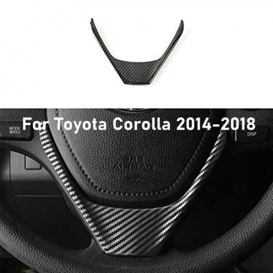 Carbon Fiber Console Steering Wheel Cover Trim For 2014-18 Toyota Corolla