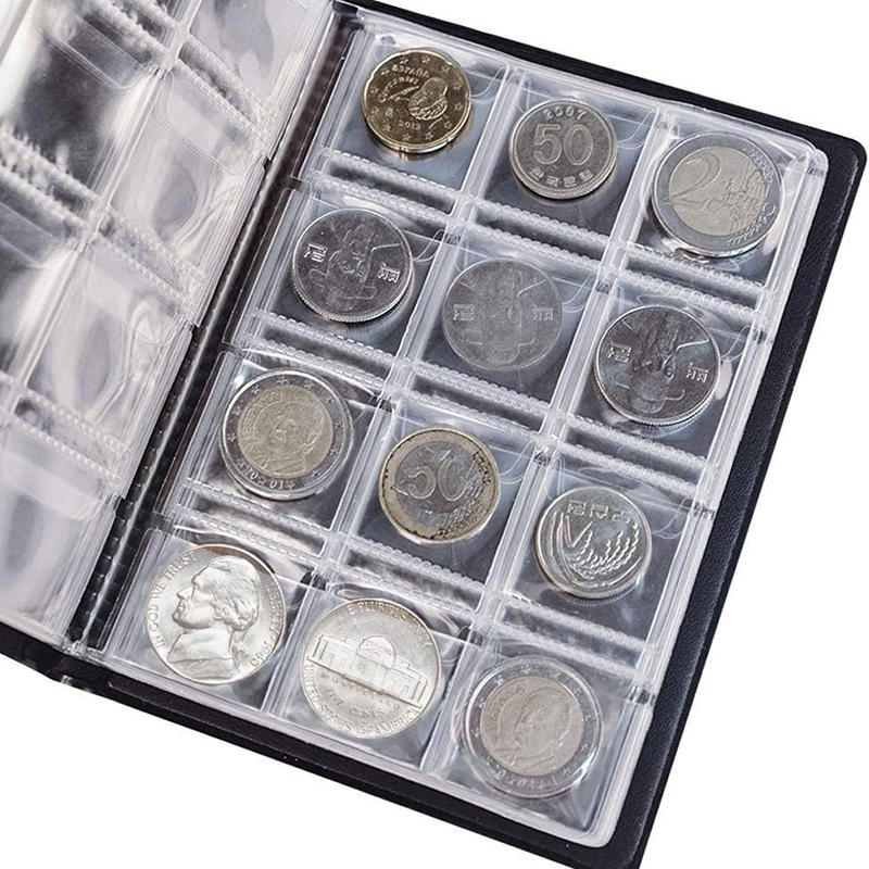 120/150 Pocket Coin Collection Album - Multi-Use Stamp & Photo Organizer with Leatherette Cover for Home Decoration Gifts Supplies