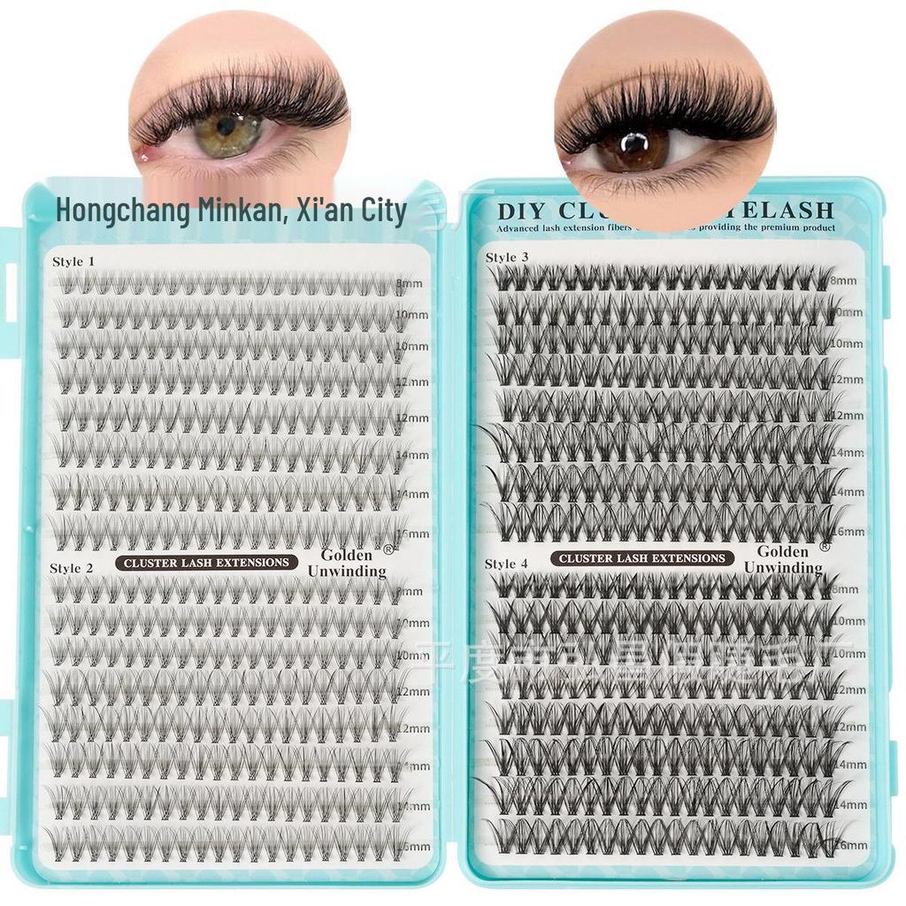D Curl Cluster Lashes Book: 20D/30D/60D/80D Large Capacity False Eyelashes