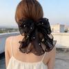 Girl Hairpin Double Layer Bowknot Imitation Pearls Decor Hair Clip Strong Grip Back Head Hair Pin Hair Styling Tool