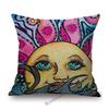Cartoon Pop Art Hippie Modern Art Sun Girl Fashion Sofa Throw Pillow Case Cotton Linen Bench Cushion Cover Case