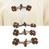 10 Stuks Bloemen Sluitingen Knopen PU Leer Opnaaibare Toggle Sluitingen met Hoornknop voor Jas Kleding Trui