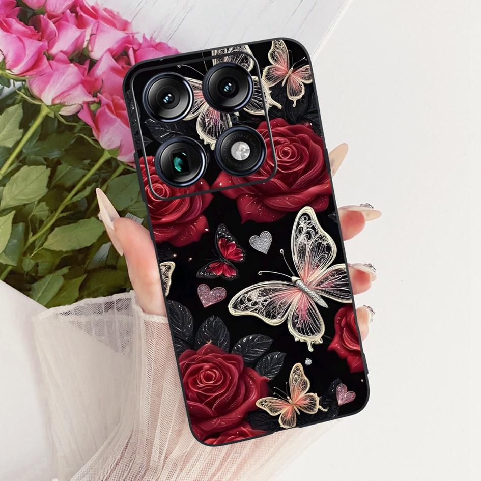 For Motorola Signature 2026 Case Popular Flower Marble Painted Cover Soft Silicone Black Phone Shell For Moto X70 Air Pro Fundas