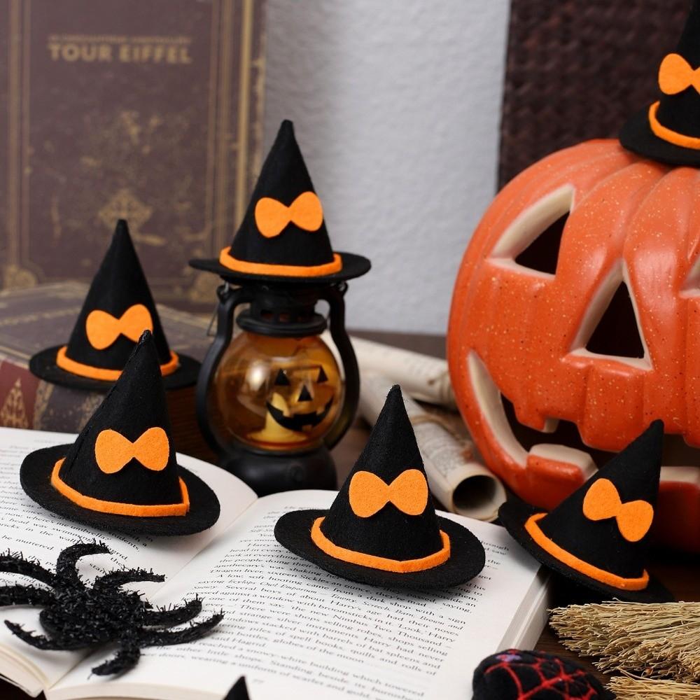 6 PCS New Non-woven Halloween Witch Hat Small Craft DIY Decorations Halloween Party Hats Hat Pumpkin
