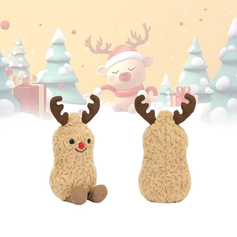 Entzückendes Weihnachtsrentier Erdnuss Plüschtier Weich Tröstlich Kuschelig Geschenk