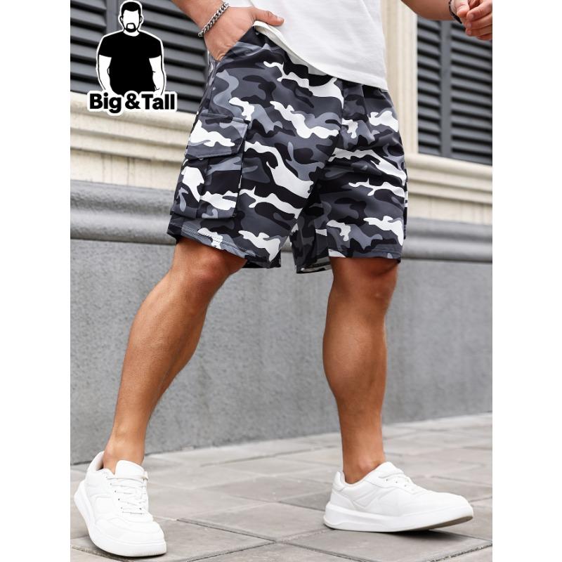 Plus Size Men S Casual Camo Cargo Shorts, Outdoor Athletic Casual Trendy S