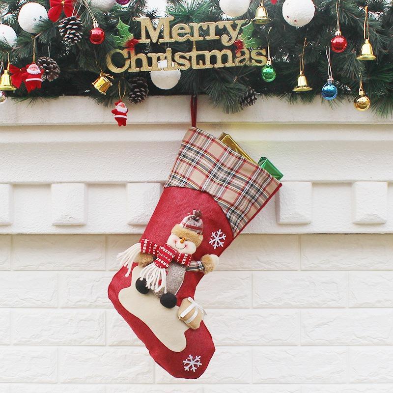 Christmas Decorations Pendants Arrangements New Year Gifts Santa Snowman Socks Christmas Socks Gift Bags
