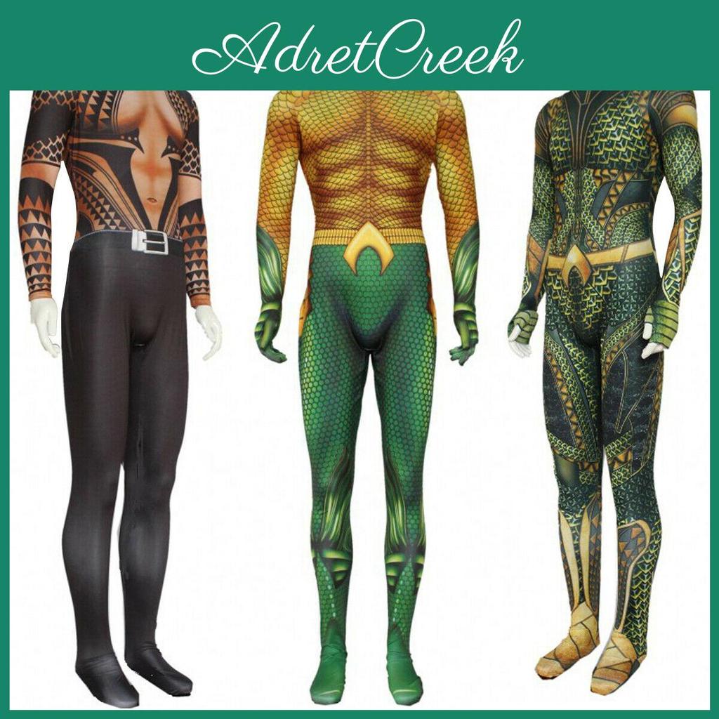 Spandexový Zentai oblek Pro fanoušky Aquamana Ideální na Halloween a Cosplay**