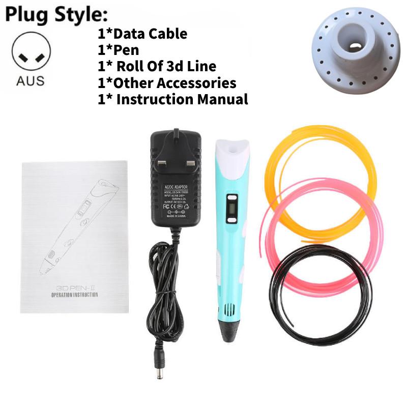 

3d Printing Pen With 12color Pla Filament For Kids And Students Gift Blue AU