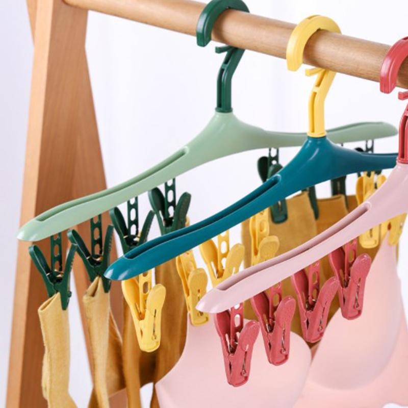 Cintres rotatifs à 360° pour chaussettes, vêtements, sous-vêtements et t-shirts - Multifonction en plastique - Séchage et rangement