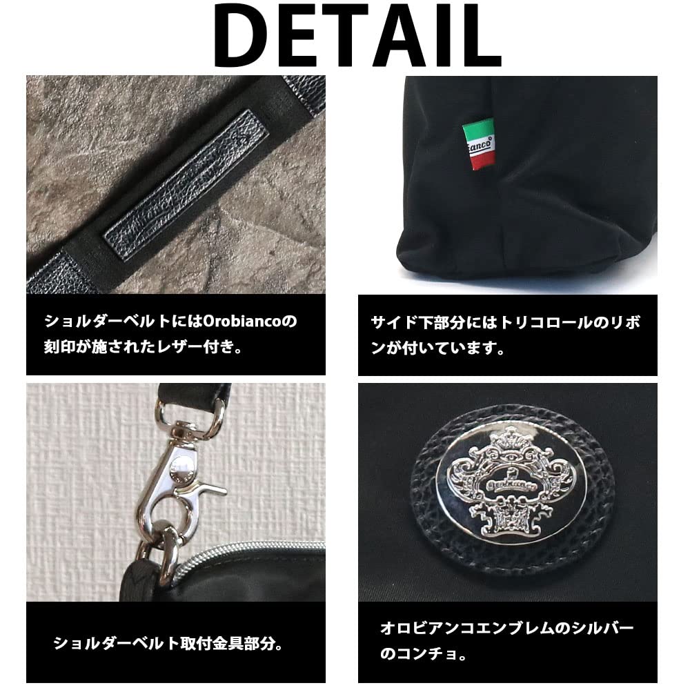 Orobianco IKONIKO-C 01 NYLON DOLLARO 2-Way Shoulder Bag In Limonta Nylon (Made In Italy) - Men's Body BagClutch Bag (Blue SCURONavy)