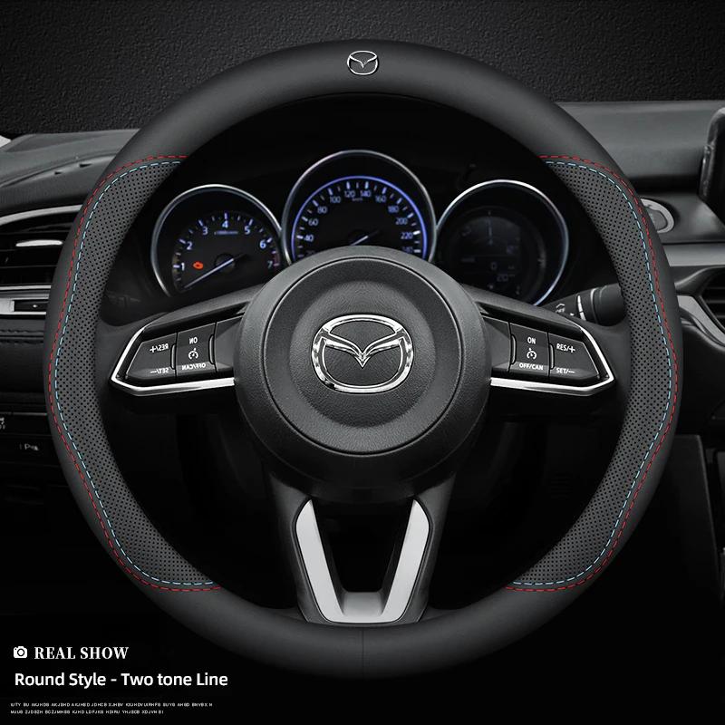 

2025 Hot For Mazda GH 3 6 CX5 MX5 RX8 MS CX3 CX9 GJI BN GL 5 2 MP CX30 MX3 Car Steering Wheel Cover PU Leather Non-slip Auto Acc