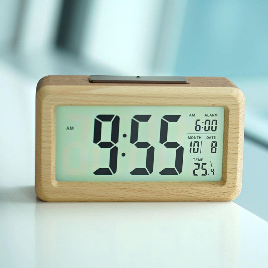 DEMI Alarm Digital Wake Up Stylish Interior Table Japanese Easy to Read Bedside Thermometer Battery Comes with Light Easy to Carry LOUS. Clock, Clock,